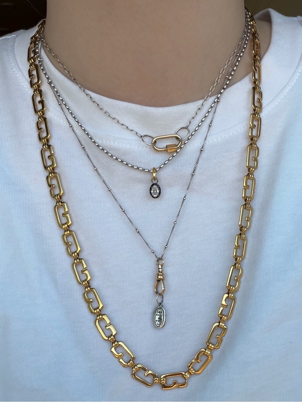 Vintage Givenchy Gold G Letter Link Neckace